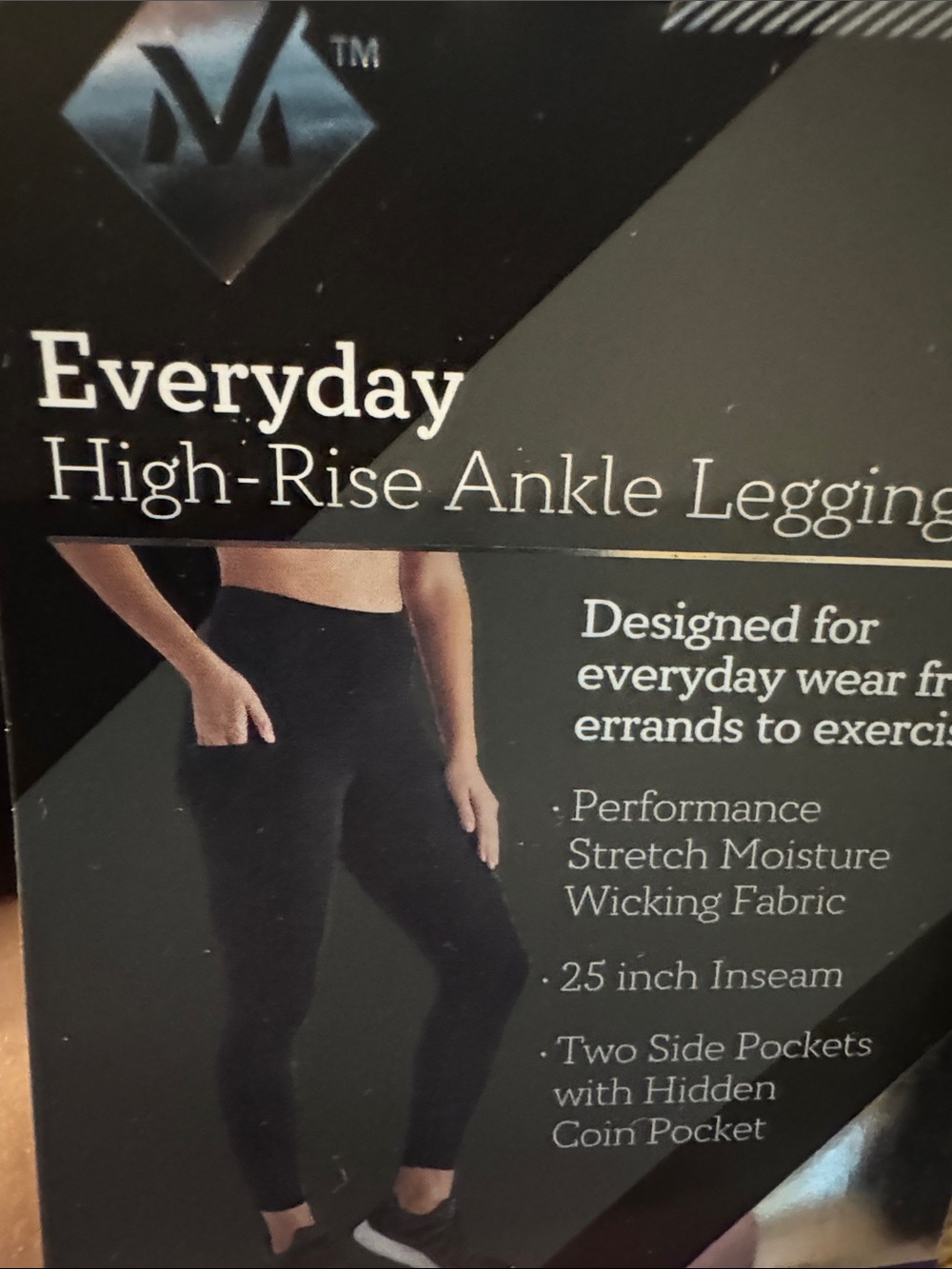 Members Mark Everyday High-Rise Ankle Leggings -‎ Black